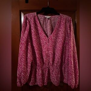 Fuschia pink Nine West blouse shirt
